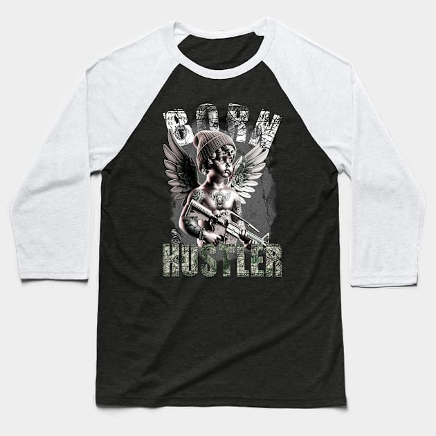 Urban Angel Hustler Streetwear Baseball T-Shirt by Deadpan Couture